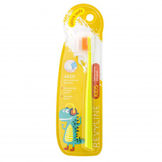 Детская зубная щетка Revyline Kids S4800 салатовая - оранжевая, Soft